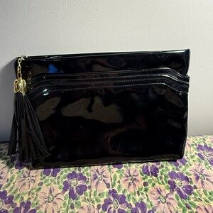 First Edition Patent Leather Clutch with tassel